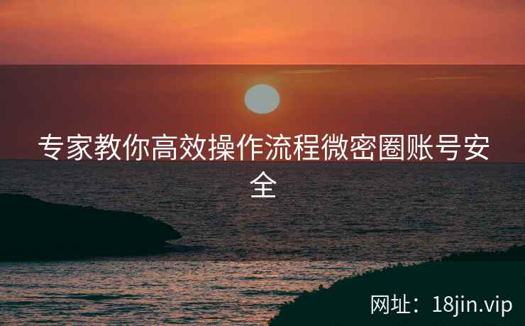 专家教你高效操作流程微密圈账号安全