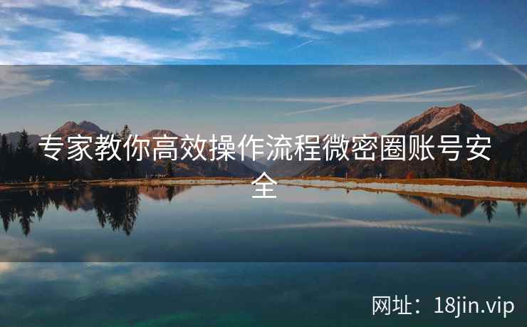 专家教你高效操作流程微密圈账号安全