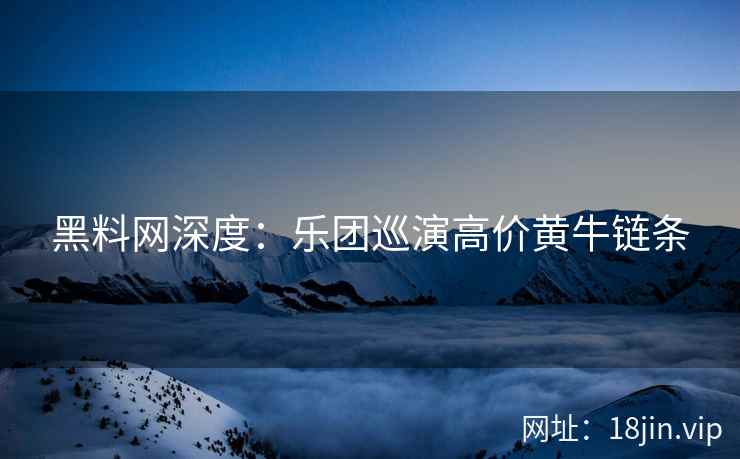 黑料网深度：乐团巡演高价黄牛链条